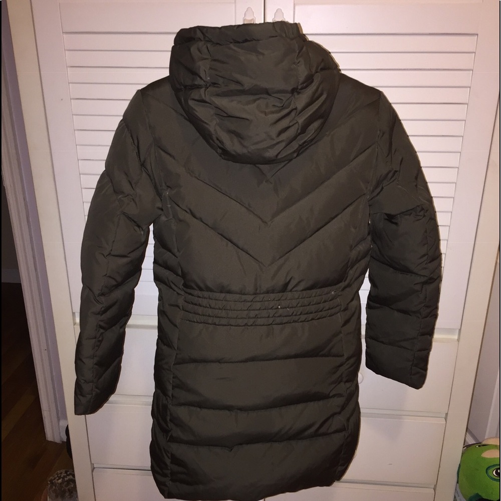 Zara Girls Hooded down Coat, Olive Sz11/12 Super